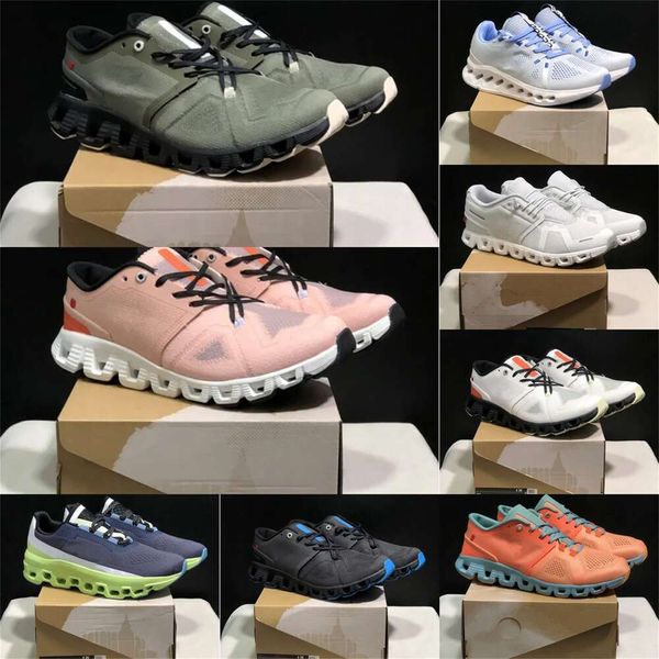 2024 on cloud shoes Chaussures de course sur cloud baskets chaussures décontractées blanc noir cuir forme course velours daim nuages 5 x3 espadrilles baskets hommes femmes appartements dentelle pla