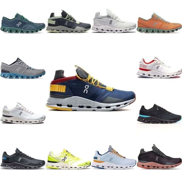 2024 en zapatos con caja Cloudnova Zapatillas para correr Hombres Mujeres Diseñador Zapatillas de deporte Black Eclipse Demin Ruby Eclipse Rose Iron Leaf Silver Orange Triple Whiteof