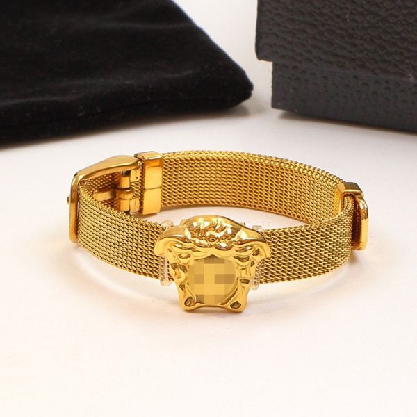 2024 Original Diseñador de lujo Niñas Mujeres Hombres Niño Cabeza Cinturón Pulseras Elegante Amor 18K Oro Plata Rosa Brazaletes Logo Grabar Pulsera Joyería de moda Lady Party