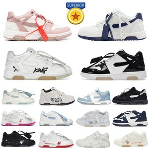 2024 Out of Office Sneaker Casual Men Off White Shoes Women Low Tops Black White Panda Pink Leather Light Blue Patent Trainers Lopers Sneaker