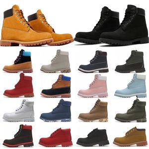 2024 Bottes d'extérieur Classiques 6 pouces Premium imperméables Martin Chukka Chaussures Hommes Femmes Botte d'hiver Blé Camo Noir Royal Bleu Hommes Femmes Bottines de Cowboy Grande Taille 13