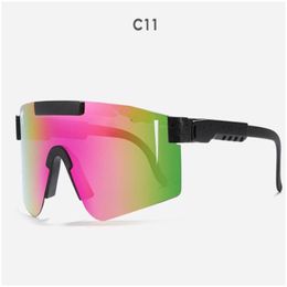 2024 Lunettes de plein air Lunettes de cyclisme Double Wides Rose Lunettes de soleil rouges larges lentilles miroir polarisées Cadre Tr90 Protection Uv400 avec étui 2256662