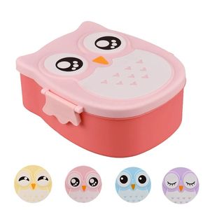 2024 Uil -vormige lunchbox met compartimenten Lunch Food Container met deksels Almacenamiento Cocina Portable Bento Box For Kids School Owl