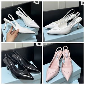 2024 P CUIR SLINGBACK TAVES DU RHAVE SHOIR ÉTALÉS HAUTS HEURS BLANC ROSE BLAQUE BANQUE DE TRAVAIL BANQUET SHAUTES D88