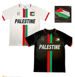 2024 Palestina voetbalshirts Zwart Middenstreep Rood Groen Voetbalshirt Oorlog Justitie Maart Voetbaluniform S-4XL