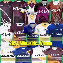 2024 Parramatta Eels Rugby Jerseys 23 24 Brisbane Broncos Home Training Vest Men Women Kids Kits Taille Polo S-5XL