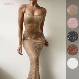 2024 vestidos de festa para mulheres brilhante diamante sexy cinta sereia elegante bodycon vestido longo saia senhoras baile