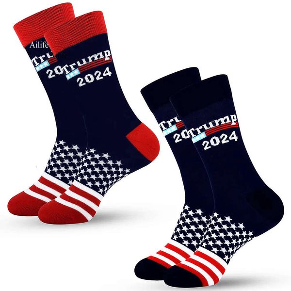 2024 PARTIER PROVITE PRÉSIDENT MAGA Trump Letter Stockings Stars Stars US Flag Sport Socks 0417