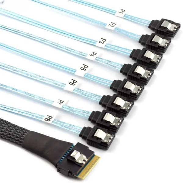 2024 PCI-E SLIMLINE SAS SFF-8654 8I à 8x SATA SERREST SERVER Câble de conversion de disque dur, voici les mots clés à longue queue pour le