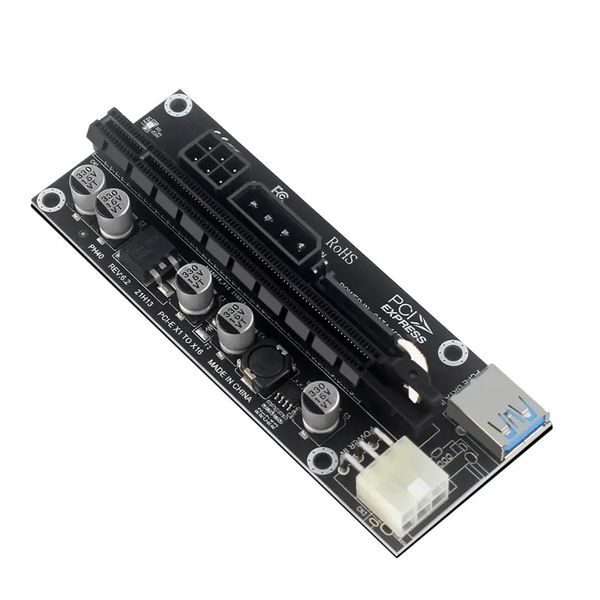 2024 PCIE RISER VIDEO VIDEO TRANDE ADAPTER PCI Express Riser Ph40 Interface complète PCIe 6pin à la carte SATA RISER pour MINING1.Adaptateur de câble de colonne montante du PCIe