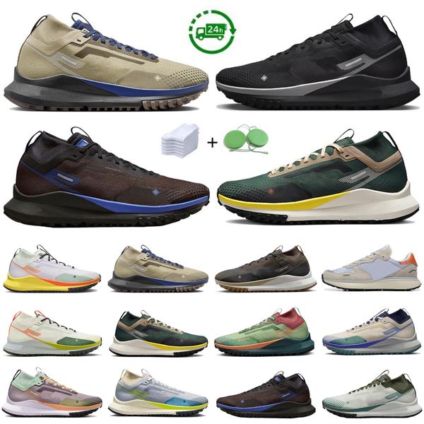 2024 Pegasus Trail 4 Hombres Mujeres Zapatos para correr Reaccionar zapatilla de deporte Apenas uva Total Naranja Negro Lobo Gris Luz Hueso Humo Leche de coco Hombres Entrenadores Deportes Zapatillas de deporte 36-45