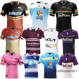 2024 Penrith Panthers Rugby Jerseys Gold Coast 24 Titans Dolphins Sea Eagles STORM Brisbane chemises à domicile Taille S-5XL E2U3