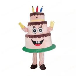 2024 Performance 3layer Birthday Cake Mascot Costumes Cartoon Carnival Hallowen Performance Unisexe Fancy Games Tenue de tenue publicitaire en plein air