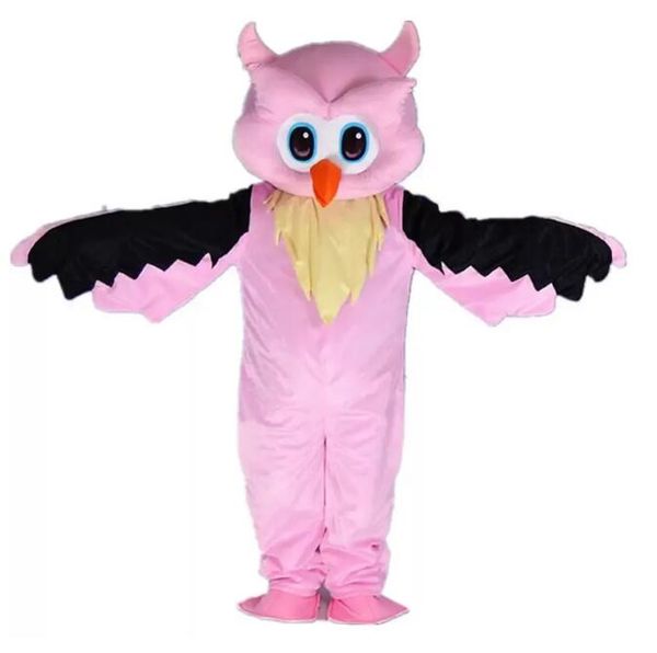 2024 Performance Costumes de mascotte de hibou rose Robe de soirée fantaisie de Noël Costume de personnage de dessin animé Costume Adultes Taille Carnaval Pâques Publicité Thème Vêtements