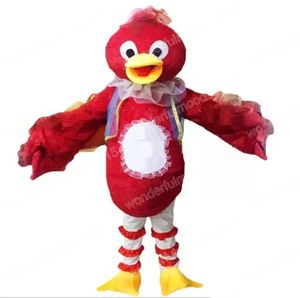 2024 Performance Costumes de mascotte d'oiseau rouge Carnaval de dessin animé Hallowen Performance Unisexe Jeux de fantaisie Tenue de vacances Costume de publicité extérieure Costume