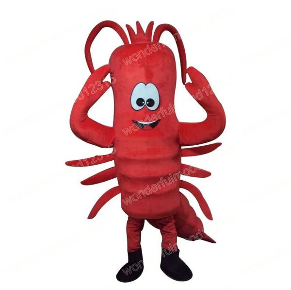 2024 Costumes de mascotte de homard rouge de performance Carnaval de dessin animé Hallowen Performance Taille adulte Jeux de fantaisie Tenue de publicité extérieure Costume de tenue