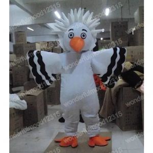 2024 Performance Costumes de mascotte d'oiseau blanc Carnaval Hallowen Cadeaux Unisexe Adultes Jeux de fantaisie Tenue de vacances Publicité extérieure Costume Costume