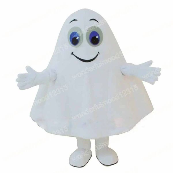 2024 Performance White Ghost Mascot Costumes Cartoon Carnival Hallowen Performance Taille adulte Games de fantaisie