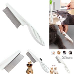 2024 Peigne anti-puces pour animaux de compagnie en acier inoxydable, peigne de soins pour animaux, brosse anti-insectes, peigne pour chat et chien, cheveux courts et longs, fournitures de nettoyage de toilettage