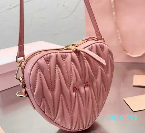 2024 Sac coeur rose femmes en cuir sacs à main élégants mini sacs de créateurs filles mignon épaule sac à bandoulière mode chaîne téléphone sac à main