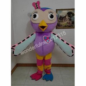 2024 Costumes de mascotte de hibou rose Carnaval Cadeaux d'Halloween Unisexe Adultes Jeux de fantaisie Tenue de vacances Costume de publicité en plein air