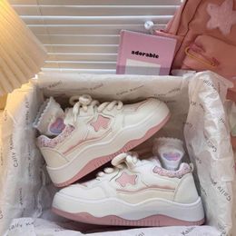 2024 Roze witte schattige dames sneakers elegant comfortabele ademende atletische schoenen origineel platform sport dames schoeisel nieuw