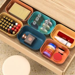 2024 Panier de rangement de bureau en plastique dans la cuisine en dortoir organise les étagères de commode cosmétique caisse de jouet snacks de maquillage