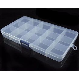 2024 mallette de rangement en plastique support de la boîte conteneur pilules bijoux Nail Art conseils 15 grilles maquillage organisateur boîte de rangement