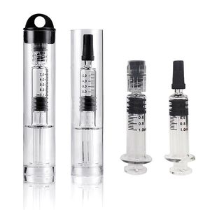 2024 Tube en plastique Emballage 1,0 ml Injecteur Cartouche jetable Seringue en verre Couleur claire Utilisation pour les accessoires d'injection de fumée d'huile épaisse