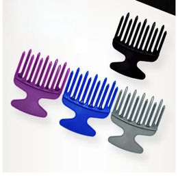 2024 Plastic brede grote tand Afro Haar Pick Kam Ontkoppeling Wig Braid Hairbush Oilkop Vork Hairdressing Styling Modellering Gereedschap Wide Toot
