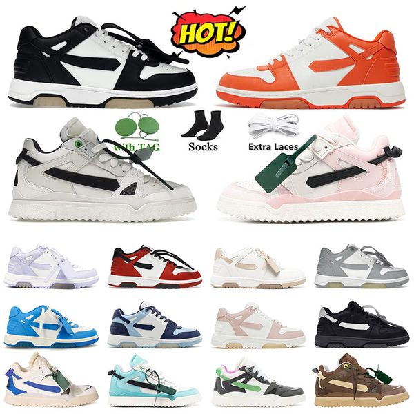 OFF-WHITE Out Of Office OOO Low Tops off white offwhite off whitesdesigner shoes 【code ：L】2024 Plate-forme Offswhite Baskets Out of Office Designer Chaussures Plate-forme en cuir
