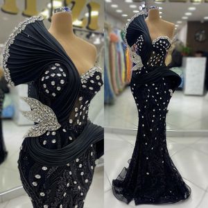 2024 Plus taille robes de bal noir pour femmes noires promritraire illusion robes de soirée sirène élégante en dentelle en dentelle en dentelle en dentelle