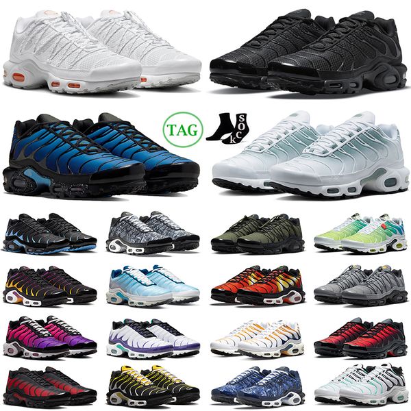 2024 plus tn terascape chaussures de course hommes femmes triple noir blanc universitaire bleu utilitaire propre blanc hyper jade brésil entraîneur de sport baskets de plein air