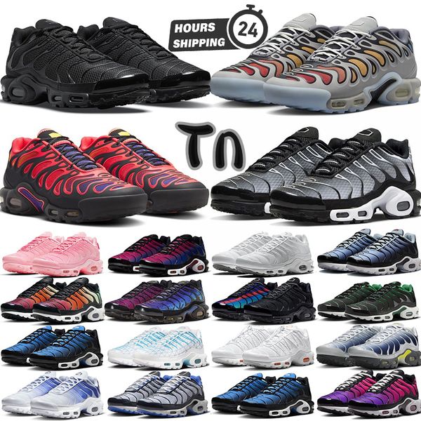 2024 más TN Utility Atlanta Running Shoes Tns Men Sneakers Mujeres Blanco Berlín Berlín Hyper Baltic Blue Fire Dusk Sports Trainers Tamaño 36-46 D88