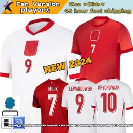 2024 Jerseys de fútbol de Polonia 24 25 Competencia de la Copa del Equipo Nacional de Polonia Lewandowski Zielinski Zalewski Szymanski Grosicki Versión de jugador Versión de fútbol Uniforme