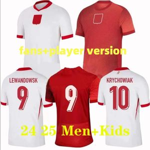 2024 Maillots de football en Pologne Lewandowski Home White Away Red 24 25 Polska Team National Team Milik Piszczek Piatek Grosicki Krychowiak Zielinski Football Shirts Kit Kit