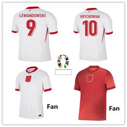 2024 Polands Jerseys de soccer Chemise de football des hommes Lewandowski Krychowiak Grosicki Zielinski Milik Zalewski Szymanski 24 25 Shirt Jersey de football par équipe nationale