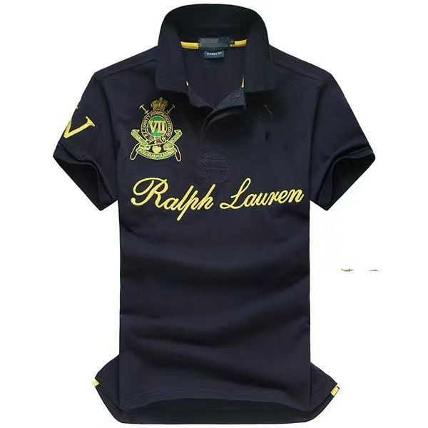 2024 polo couleur unie revers broderie manches courtes blanc noir jaune été 2023 nouveau haut de gamme affaires ample tout-match décontracté haut à la mode 100% coton S-5XL