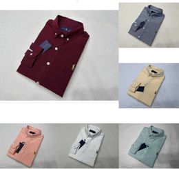 2024 Polo Sleeve Long Casual Mens Spring and Automn Business Cotton Oxford Non Iron Slim Paul Formal Shirt High Quality Leeve Pring Lim Hirt 1602ess