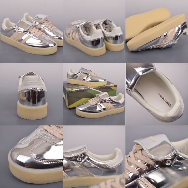 2024 Popular Plata Fondo grueso Gales Bonner Zapatillas de deporte Diseñador Hombres y mujeres Zapatos casuales Jóvenes Tendencia Moda Luz Lujo Tiktok Zapatos de plataforma
