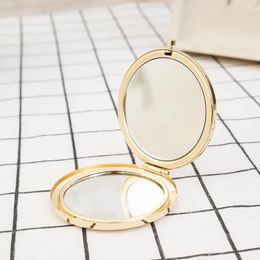 2024 Miroir pliant portable mini compact compact en acier inoxydable en métal miroir de poche cosmétique pour les miroirs de maquillage accessoires de beauté pour