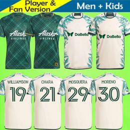 2024 Portland Timbers SOCCER JERSEYS FC HOME AWAY Fans Player Version 23 24 25 Hommes Chemises de football EVANDER MORA MORENO ANTONY LORIA AYALA WALLIAMSON PAREDES