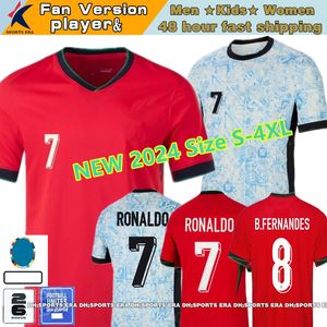 2024 Portugal Soccer Jersey Ruben B.Cernandes Ronaldo 24 25 Portugieser Nationaal Team Joao Felix Pepe Women Kids Kit Player Versiemaat S-4XL voetbalshirtkleding