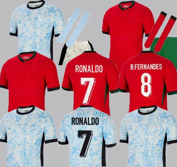 2024 Portugals Jersey Ronaldo Fernandes Diogo J. Portuguesa Uruguay Joao Felix Maillot du Portugals Pre Match Special Bernardo Doha Kits Football Kits