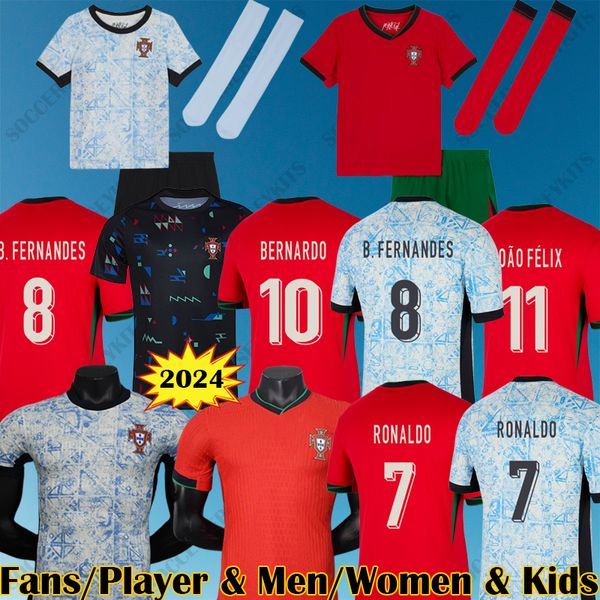 2024 Portuguesa Portugal Soccer Jerseys Ruben Ronaldo Portugieser Portugaise Football Shirt Men Kit Kit Kit Kit Coupe du monde Équipe Portugals Tops Thailand Soccer Wear