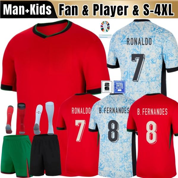 2024 Portuguesa Portugal Soccer Jerseys Ruben Ronaldo Joao Portugieser Portugaise Football Shirt Men Kid Kit Kit Cup Team Portugals Tops Thaïlande