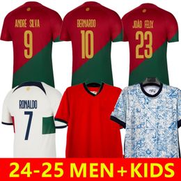 2024 Portugees voetbalshirt Bruno FERNANDES DIOGO J. Portuguesa Joao Felix 22-24 Voetbalshirt BERNARDO Ronaldo Portugieser Heren Kindertenue