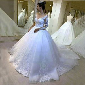 2024 Princesse Une Ligne Robes De Mariée Pour Femmes Manches Longues Luxe Turc Robes De Mariée Dos Nu Paillettes Robe De Noiva Moderne Dos Nu Robes De Mariée robes de mariee