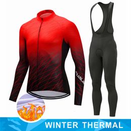 2024 Pro Team Winter Thermal Fleece Cycling Jersey Set à manches longues Vêtements à vélo MTB PEUS MAILLOT ROPA CICLISMO 240513