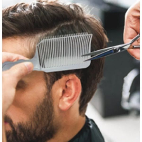 2024 Herramienta de peinado de peinado de barbero de barbero profesional para cortes de cabello de desvanecimiento gradual Cepillo resistente al calor para estilos cónicos de hombres
